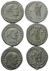 Lots - Ancient Coins Römische Münzen - Lots. Diocletianus (284 - 305 n. Chr.) / Maximianus Herculius (285 - 310 n. Chr.) / Constantius I. Chlorus (305 - 306 n. Chr.) als Caesar Lot (3 Stück): 3 Folles