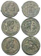 Lots - Ancient Coins Römische Münzen - Lots. Vetranio (350 n. Chr.) / Constans (337 - 350 n. Chr.) / Constantius II. (337 - 361 n. Chr.) Lot (3 Stück): 3 Maiorinen. Thessalonica / Siscia / Cyzicus. Vs