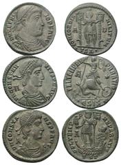 Lots - Ancient Coins Römische Münzen - Lots. Vetranio (350 n. Chr.) / Constantius II. (337 - 361 n. Chr.) / Constans (337 - 350 n. Chr.) Lot (3 Stück): 3 Maiorinen. Thessalonica / Siscia. Vs: Büste re