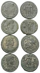 Lots - Ancient Coins Römische Münzen - Lots. Vetranio (350 n. Chr.) / Constantius II. (337 - 361 n. Chr.) / Constans (337 - 350 n. Chr.) Lot (4 Stück): 4 Maiorinen. Thessalonica / Sirmium / Constantin