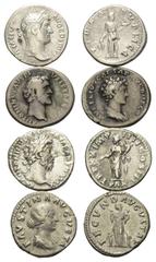 Römische Münzen - Lots Römische Münzen - Lots. Hadrianus (117 - 138 n. Chr.) / Antoninus Pius (138 - 161 n. Chr.) / Marcus Aurelius (161 - 180 n. Chr.) / Faustina II. (Gemahlin des Marcus Aurelius). L