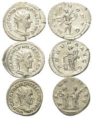 Roman Coins - Lots Römische Münzen - Lots. Gordianus III. (238 - 244 n. Chr.) / Philippus I. Arabs (244 - 249 n. Chr.) / Traianus Decius (249 - 251 n. Chr.). Lot (3 Stück): 3 Antoniniane (Silber). Rom