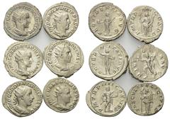 Roman Coins - Lots Römische Münzen - Lots. Gordianus III. (238 - 244 n. Chr.) / Philippus I. Arabs (244 - 249 n. Chr.) / Traianus Decius (249 - 251 n. Chr.) / Valerianus I. (253 - 260 n. Chr.). Lot (6