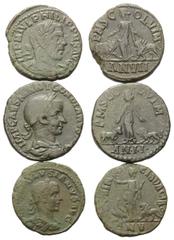 Roman Provincial Coins - Lots Provinzialrömische Münzen - Lots. Viminacium (Moesia Superior) / Provinz Dacia. Gordianus III. (238 - 244 n. Chr.) / Philippus I. Arabs (244 - 249 n. Chr.) / Volusianus (