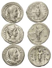 Roman Coins - Lots Römische Münzen - Lots. Severus Alexander (222 - 235 n. Chr.) / Iulia Mamaea (Mutter des Severus Alexander) / Maximinus I. Thrax (235 - 238 n. Chr.). Lot (3 Stück): 3 Denare (Silber