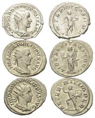 Roman Coins - Lots Römische Münzen - Lots. Gordianus III. (238 - 244 n. Chr.) / Philippus I. Arabs (244 - 249 n. Chr.) / Philippus II. (247 - 249 n. Chr.). Lot (3 Stück): 3 Antoniniane (Silber). Rom. 