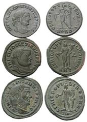 Roman Coins - Lots Römische Münzen - Lots. Diocletianus (284 - 305 n. Chr.) / Maximianus Herculius (285 - 310 n. Chr.) / Constantius I. Chlorus (305 - 306 n. Chr.). Lot (3 Stück): 3 Folles. Antiochia 