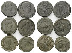 Roman Coins - Lots Römische Münzen - Lots. Constantius II. (337 - 361 n. Chr.) / Constantius Gallus (Caesar 351 - 354 n. Chr.) / Magnentius (350 - 353 n. Chr.). Lot (6 Stück): 6 Maiorinen. Thessalonic