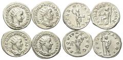Roman Coins - Lots Römische Münzen - Lots. Gordianus III. (238 - 244 n. Chr.) / Philippus I. Arabs (244 - 249 n. Chr.). Lot (4 Stück): 4 Antoniniane (Silber). Rom. Vs: Büste rechts. Rs: Sol nach links