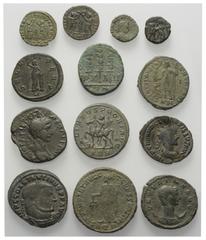 Roman Coins - Lots Römische Münzen - Lots. Römische Münzen - Lots. Römische Kaiserzeit. Lot (13 Stück): Diverse römische Bronzen vom frühen 2. Jahrhundert bis in die Zeit um 400. Zwei Provinzialprägun