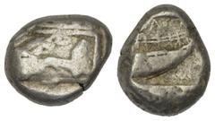 Greek Lykien. Phaselis. Stater (Silber). Ca. 500 - 440 v. Chr. Vs: Prora links, runder Gegenstempel. Rs: Heck rechts in vertieftem Quadrat. 20 mm. 10,88 g. SNG Copenhagen 120. Sehr schön.