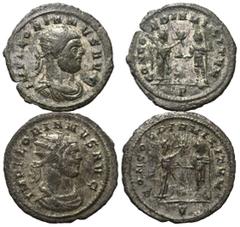 Roman Coins - Lots Römische Münzen - Lots. Römische Kaiserzeit. Florianus (276 n. Chr.). Lot (2 Stück): Antoniniane. Reste von Silbersud, sehr schön. Verkauft wie besehen, keine Rückgabe / Sold as vie