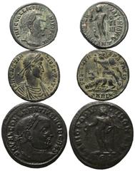 Roman Coins - Lots Römische Münzen - Lots. Römische Kaiserzeit. Constantius I. Chlorus (305 - 306 n. Chr.), Licinius I. (308 - 324 n. Chr.) und Constantius II. (337 - 361 n. Chr.). Lot (3 Stück): Spät