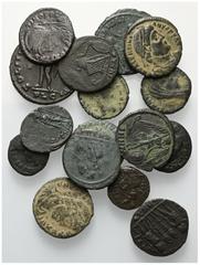 Roman Coins - Lots Römische Münzen - Lots. Römische Kaiserzeit. Lot (16 Stück): Spätrömische Bronzemünzen des 4. Jh. (von Constantius I. Chlorus bis Constantin I.). Schön - sehr schön. Verkauft wie be