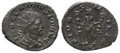 Roman Imperial Coinage Claudius II. Gothicus (268 - 270 n. Chr.). Antoninian (Billon). 269 n. Chr. Mediolanum. Vs: IMP CLAVDIVS P F AVG. Büste mit Strahlenkrone, Paludament und Panzer rechts. Rs: FIDE