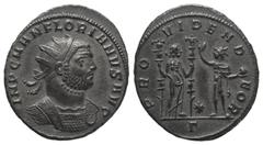 Roman Imperial Coinage Florianus (276 n. Chr.). Antoninian. 276 n. Chr. Serdica. Vs: IMP C M AN FLORIANVS AVG. Büste mit Strahlenkrone und Panzer rechts. Rs: PROVIDEN DEOR / Gamma. Fides mit zwei Stan