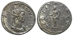 Roman Imperial Coinage Carinus (283 - 285 n. Chr.). Antoninian. 283 n. Chr. Lugdunum. Vs: IMP C M AVR CARINVS AVG. Büste mit Strahlenkrone, Paludament und Panzer rechts. Rs: AEQUITAS AVGG. Aequitas mi