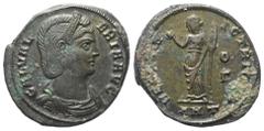 Roman Imperial Coinage Galeria Valeria (gest. 314 n. Chr.). Follis. 308 n. Chr. Antiochia. Vs: GAL VALERIA AVG. Drapierte Büste mit Diadem rechts. Rs: VENERI VICTRICI / Halbmond Gamma / ANT. Venus mit