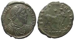 Roman Imperial Coinage Iulianus II. Apostata (360 - 363 n. Chr.). Doppelmaiorina. 361 - 363 n. Chr. Antiochia. Vs: D N FL CL IVLIANVS P F AVG. Büste mit Perldiadem, Paludament und Panzer rechts. Rs: S