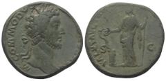 Roman Imperial Coinage Commodus (177 - 192 n. Chr.). Sesterz. 181 - 183 n. Chr. Rom. Vs: M COMMODVS [ANTONIN]VS AVG. Kopf mit Lorbeerkranz rechts. Rs: SALVS AVG [...] / S - C. Salus mit Szepter nach l