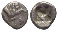 Greek Dynasten von Lykien. Unbestimmte Dynasten. 1/12 Stater (Obol, Silber). Um 520 / 480 v. Chr. Vs: Eberprotome rechts. Rs: Unregelmäßiges Quadratum incusum. 10 mm. 1,60 g. Müseler - (vgl. I, 6); SN