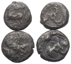 Lots - Ancient Coins Griechische Münzen - Lots. Dynasten von Lykien. Lot (2 Stück, Silber): Tetrobol, 5. - 4. Jhdt. v. Chr. Fast sehr schön. Verkauft wie besehen, keine Rückgabe / Sold as viewed, no r
