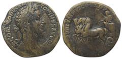 Roman Imperial Coinage Commodus (177 - 192 n. Chr.). Sesterz (Bronze). 183 n. Chr. Rom. Vs: M COMMODVS ANTON AVG PIVS. Kopf mit Lorbeerkranz rechts. Rs: [TR P] VIII IMP VI COS IIII P P / [S - C]. Comm