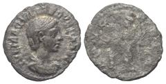 Roman Imperial Coinage Iulia Aquilia Severa. Denar (Silber). 220 - 221 n. Chr. Rom. Vs: IVLIA AQVILIA SEVERA AVG. Drapierte Büste rechts. Rs: CONCORDIA. Concordia mit Doppelfüllhorn nach links stehend