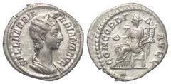Roman Imperial Coinage Sallustia Orbiana (225 - 227 n. Chr. Kaiserin). Denar (Silber). 225 n. Chr. (unter Severus Alexander). Rom. Vs: SALL BARBIA ORBIANA AVG. Drapierte Büste mit Diadem rechts. Rs: C