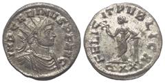 Roman Imperial Coinage Carinus (283 - 285 n. Chr.). Antoninian (Kupfer). 283 - 285 n. Chr. Rom. Vs: IMP CARINVS P F AVG. Büste mit Strahlenkrone und Panzer rechts. Rs: FELICIT PVBLICA. Felicitas mit C