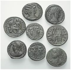 Lots - Ancient Coins Römische Münzen - Lots. Kaiserzeit. Lot (8 Stück): Kleinbronzen von Constantius I. Chlorus (305 - 306 n. Chr.), Constantinus I. (307 - 337 n. Chr.), Constans I. (337 - 350 n. Chr.
