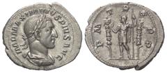 Roman Imperial Coinage Maximinus I. Thrax (235 - 238 n. Chr.). Denar (Silber). 235 n. Chr. Rom. Vs: IMP MAXIMINVS PIVS AVG. Büste mit Lorbeerkranz, Paludament und Panzer rechts. Rs: P M TR P P P. Maxi