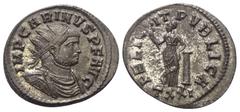 Roman Imperial Coinage Carus (282 - 283 n. Chr.). Antoninian (Kupfer). 283 - 285 n.Chr. Rom. Vs: IMP CARINVS P F AVG. Büste mit Strahlenkrone und Panzer rechts. Rs: FELICIT PVBLICA. Im Abschnitt: TXXI