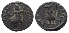 Roman Imperial Coinage Maximinus II. Daia (310 - 313 n. Chr.). Kleinbronze. 310 - 313. Antiochia. Anonyme Prägung. Vs: IOVI CONSERVATORI. Jupiter mit Szepter und Globus nach links sitzend. Rs: VICTORI