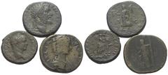 Lots - Ancient Coins Römische Münzen - Lots. Kaiserzeit. Lot (3 Stück, Bronze): Sesterz des Septimius Severus (193 - 211 n. Chr.), Sesterz der Iulia Domna (gest. 217 n. Chr.) und As von Caracalla (197