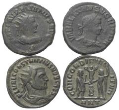 Lots - Ancient Coins Römische Münzen - Lots. Kaiserzeit. Lot (2 Stück, Bronze): Antoninian des Vabalathus (272 n. Chr.) und Radiatus des Constantius I. Chlorus (305 - 306 n. Chr.). Fast sehr schön / s