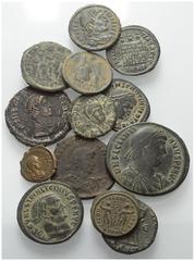 Lots - Ancient Coins Römische Münzen - Lots. Kaiserzeit. Lot (13 Stück): Folles und Kleinbronzen, u. a. Constantinus I. (307 - 337 n. Chr.), Licinius I. (308 - 324 n. Chr.), Constantius II. (337 - 361