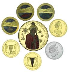 Fantasy Coins & Miscellaneous Numismatic Items Commemorative Gilt-Silver and Silver Sets (9)| Fantasy Proof Gilt-Silver Five Crowns [25 Pounds], 2014, 'The Christmas Five Crowns', crowned bust right, 
