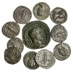 The Roman Empire Roman Empire, A selection of Severan coinage (11) Septimius Severus (AD193-211), AR Denarius, AD196-197, L SEPT SEV PERT AVG IMP VIII, laureate head right, rev. P M TR P V COS II P P,