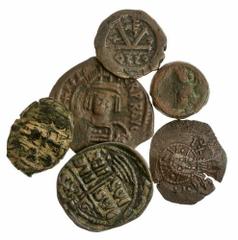 The Byzantine Empire A Selection of Byzantine Bronze (6), Phocas (602-610) AE Follis, third year, Kyzikos, second officina, crowned bust facing, rev. M above mintmark, KYZ, ANNO to left, 12h (DOC 72a;