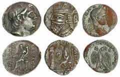 Ancients - Greek Silver A Trio of Coins from Syria and Mesopotamia, (3): Seleukid Kingdom of Syria, Demetrios I Soter (162-155/4BC) AR Tetradrachm, Antioch-on-the-Orontes, dated RY159 (154/3BC), diade