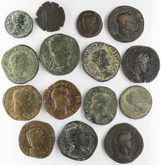 Ancients - Roman Bronze Roman Empire, Bronze of the Flavians and Nerva-Antoninans (9): i) Vespasian; ii) Hadrian AE Sestertius, AD118, Liberalitas (RIC, 163); iii) AE Sestertius, RIC 561a (ex aurea an