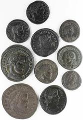 Ancients - Roman Bronze Roman Empire, Bronze and Billion of the House of Constantine, (10): Constantius I AE (2): (RIC 46a, 70a); Constantine I, 'The Great', AE Follis, (2) (RIC 84, 222); Crispus, as 