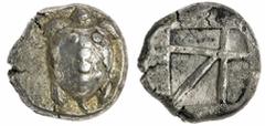 Ancients - Greek Silver The 'Kyrios' Collection | Attica, Aegina, AR Stater, c. 480-457 BC, 'land tortoise' with 'T-back' pattern on shell, seen from above, head in profile, rev. large incuse skew pat