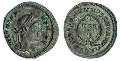 Ancients - Roman Bronze The 'Haddenham' Collection of English Coins | Roman Empire, Crispus (317-326), (10) AE Follis, London, CRISPVS NOB CAES, cuirassed, laureate bust right, rev. SOLI INVICTO COMIT