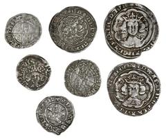 English Hammered Coins Mixed Medieval Silver (7) | Edward III (1327-1377), Fourth Coinage, Pre-Treaty Period, Groat, Series C, London, 1351-1352, crowned facing bust, rev. CIVITAS LONDON, long cross, 