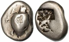 Ancient Greece and the Hellenistic World Attica, Aegina, AR Stater, c. 525-480 BC, turtle seen from above, banker's mark to shell, rev. incuse punch, degenerated 'proto-skew' pattern, 12.00g (HGC 6, 4