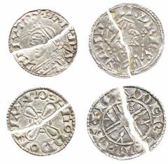 Hammered - English Silver Late Anglo-Saxon Pennies (2), including: Harold I 'Harefoot' (1035-1040), 'Jewel Cross' Type, Penny, c. 1036-1038, London, Goda, + HARÐA-CNVT R, diademed and draped bust left