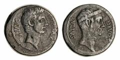 THE MAJOR HAMISH AND MRS ANN ORR-EWING COLLECTION OF ROMAN IMPERIAL COINS Roman Republic, Octavian and Julius Caesar, AE Sestertius, c. 38 BC, DIVI F CAESAR, head of Augustus right, wearing slight bea