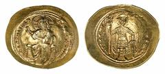 THE TRAJAN" COLLECTION OF BYZANTINE COINS" Byzantine Empire, Isaac I Comnenus (1057-1059), AV Histamenon Nomisma, Constantinople, +IHS XIS REX REGNANTINM, Christ enthroned facing, wearing nimbus cruci